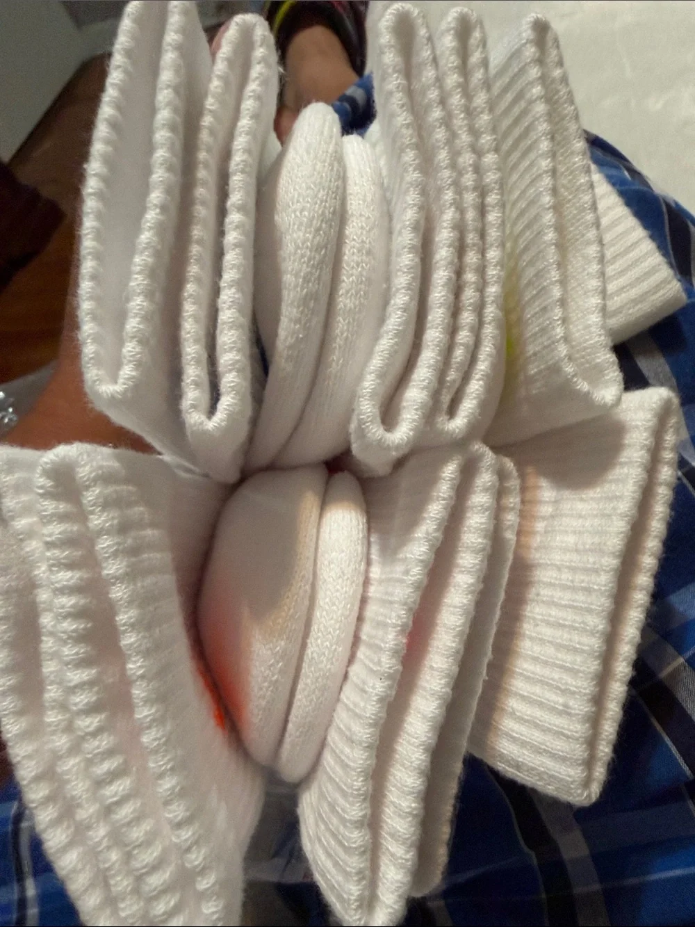 Nike White Athletic Crew Socks with Blue & Orange Accents - 6 Pack